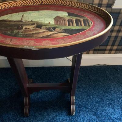 Oval Stand with Italian Scene