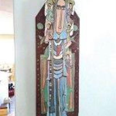 Contemporary Carved Icon Folk Art
