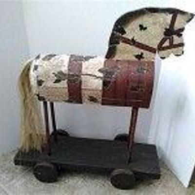 Folk Art Wheeled Horse