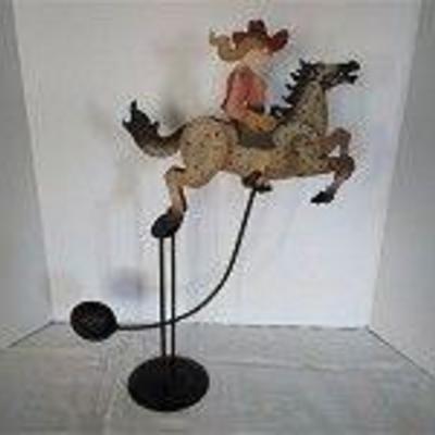 Folk Art Cowgirl Kinetic Sculpture
