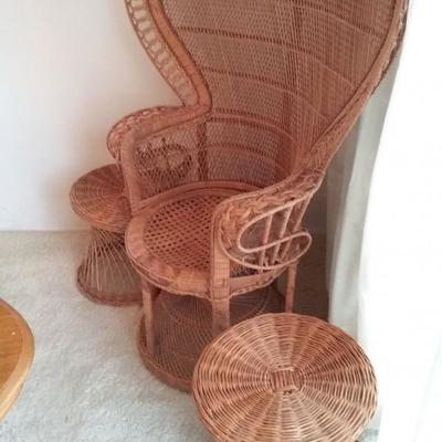 Vintage Over Scale Woven Rattan