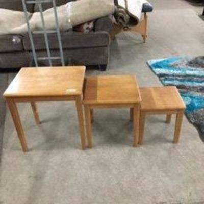 Set of Wood Nesting Tables- Oak