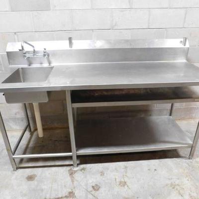 5 Foot Stainless Steel Table with Built in Sink