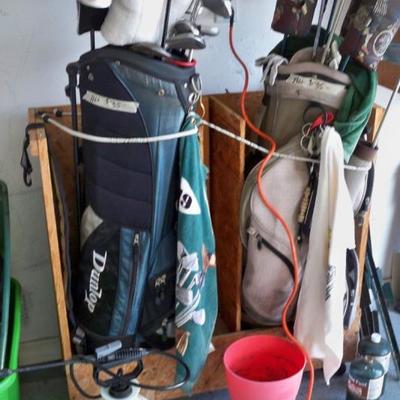2 - Golf Bags with Clubs