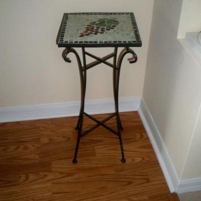 Metal with Tile top Plant Stand