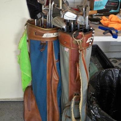 2 - Golf Bags with Clubs