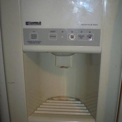 Kenmore Side By Side Refrigerator/Freezer with in door water and ice.