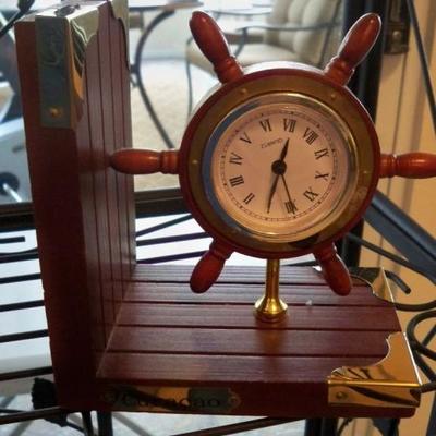 Ships wheel clock book end ( only have 1 )