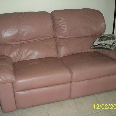Faux Leather Dual Recliner Love Seat