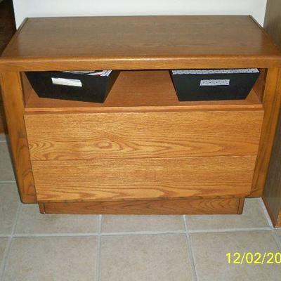 Wood 2 Drawer Media Stand