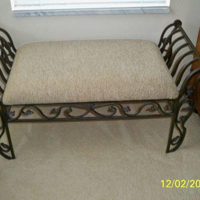 Metal Bench with Padded Seat