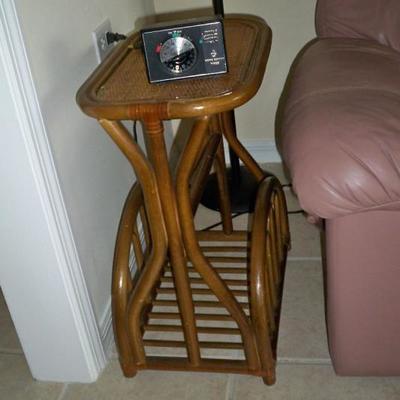 1 of 2 Natural Rattan End Table Magazine Rack(s)