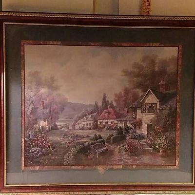 Countryside cottages framed with Matte print