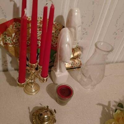 candle holder and misc lot
