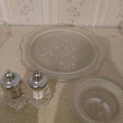 Lot of clear depression glass, including 2 Iris Pl ...