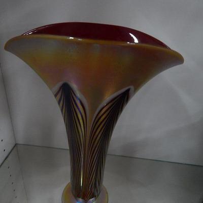 Strini 1999 Gold Luster Artglass Vase13