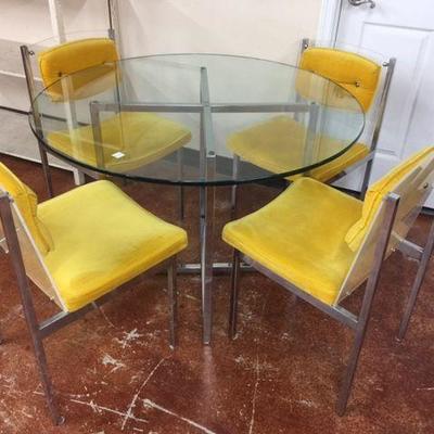 MCM Brody Chrome/Glass Table & 4 chairs