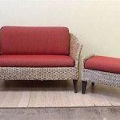Pier One Wicker Loveseat and Bench