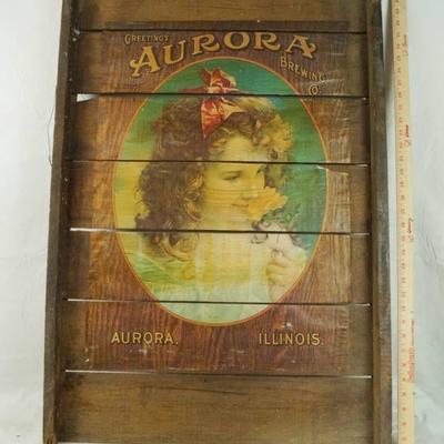 Vintage Wooden Bar Sign - AURORA BREWING - 24 wid ...