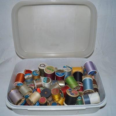 Lot of Vintage Thread - some with wooden spools! I ...