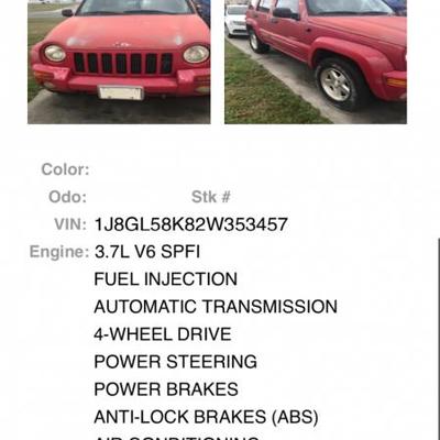 2002 Jeep Liberty limited 4 x 4 has clear title, parts car 