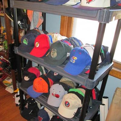 Over one hundred baseball caps