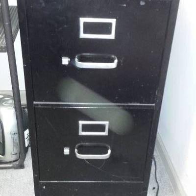 Black Two Drawer Filing Cabinet