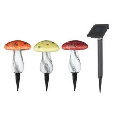 Led Path Light Kit Solor-powered 3-color Mushroom ...