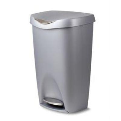 Umbra CAN 50-Liter Nickel Plastic Trash Can with L ...