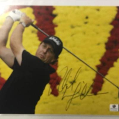 Signed Phil Mickelson 8x10 Photograph with Global ...