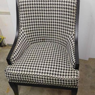 Black & Off White Hounds Tooth Chair with Black Wo ...
