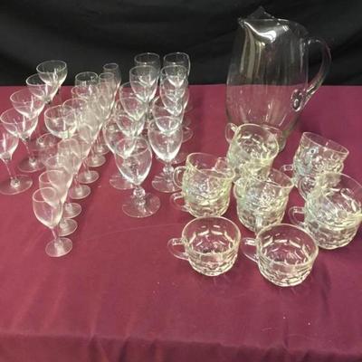 Glass Stemware, Water Pitcher
