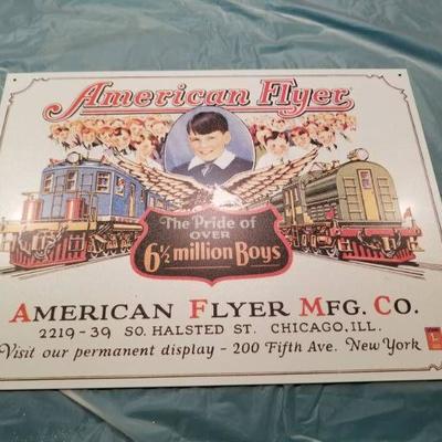 American Flyer Mfg Co. Metal Sign