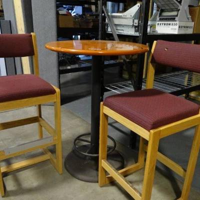 Bar Height Basket Ball Table and Two Chairs