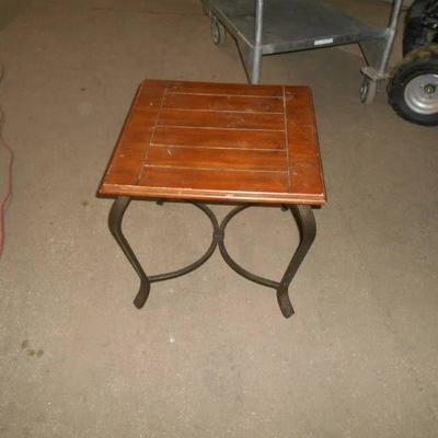 Wood  Metal End Table - Side Table