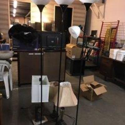 Lot of Six Lamps - 3 Floor Lamps and 3 Table Lamps