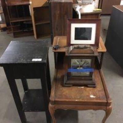 Vintage End Table Clock Digital Picture Frame and ...