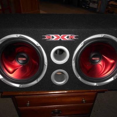 Double Red BIG Speakers in Box