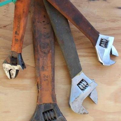 Lot of 4 Adjustable Wrenches