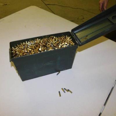 22 Cal Bullet Rounds Ammo Can Full