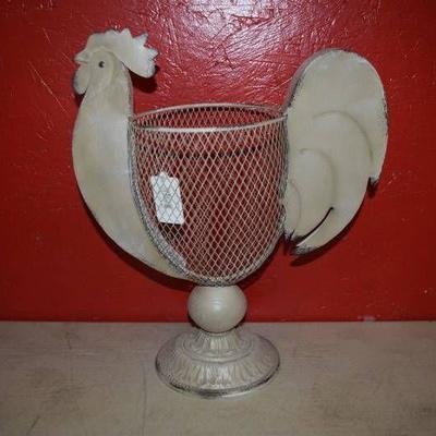 Transpac Metal Mesh Rooster Container