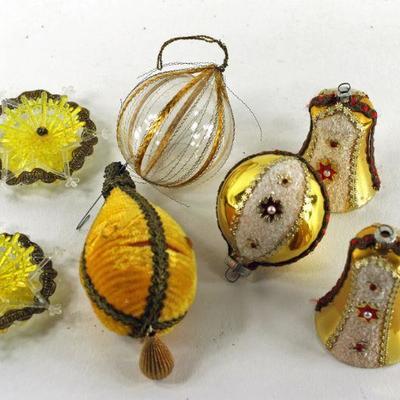 Vintage Christmas Ornaments including Mercury Glass Bells from West Germany

