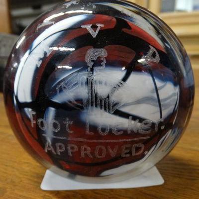 Blown glass paper weight- signed by artist