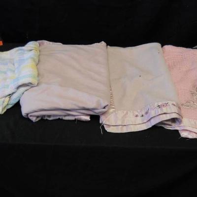 4 Baby Girl Blankets...