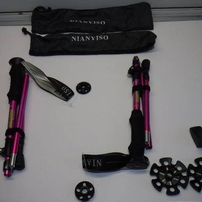NIANYISO Trekking Poles Hiking Poles Collapsible L ...