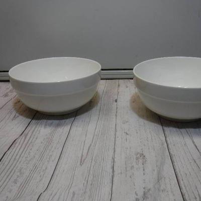 DOWAN 2-Quart Porcelain Serving Bowls - White, An ...