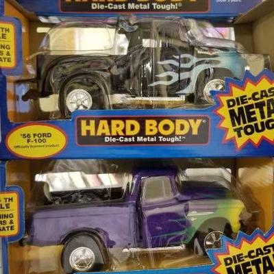 56 Ford F100 and 55 Chevy Cameo 3100 V6 diecast tr ...