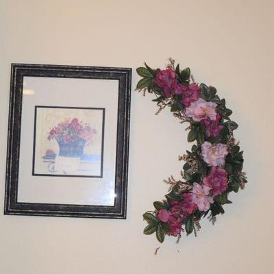 Framed Art and Floral Decor