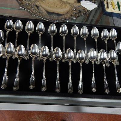 Set of 24 Demitasse Spoons,marked silver