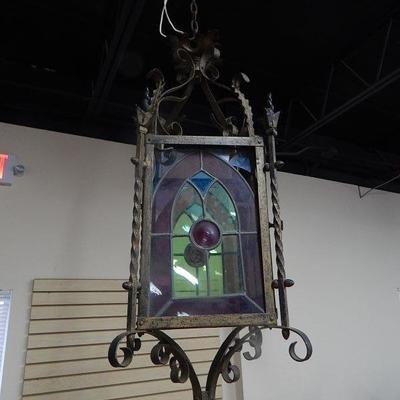 Early 1900's Leaded Glass Lantern